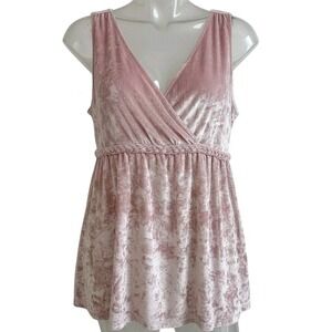 Torrid Crushed Velvet Tank Coquette Babydoll Soft Romantic Empire Waist Pink 2X